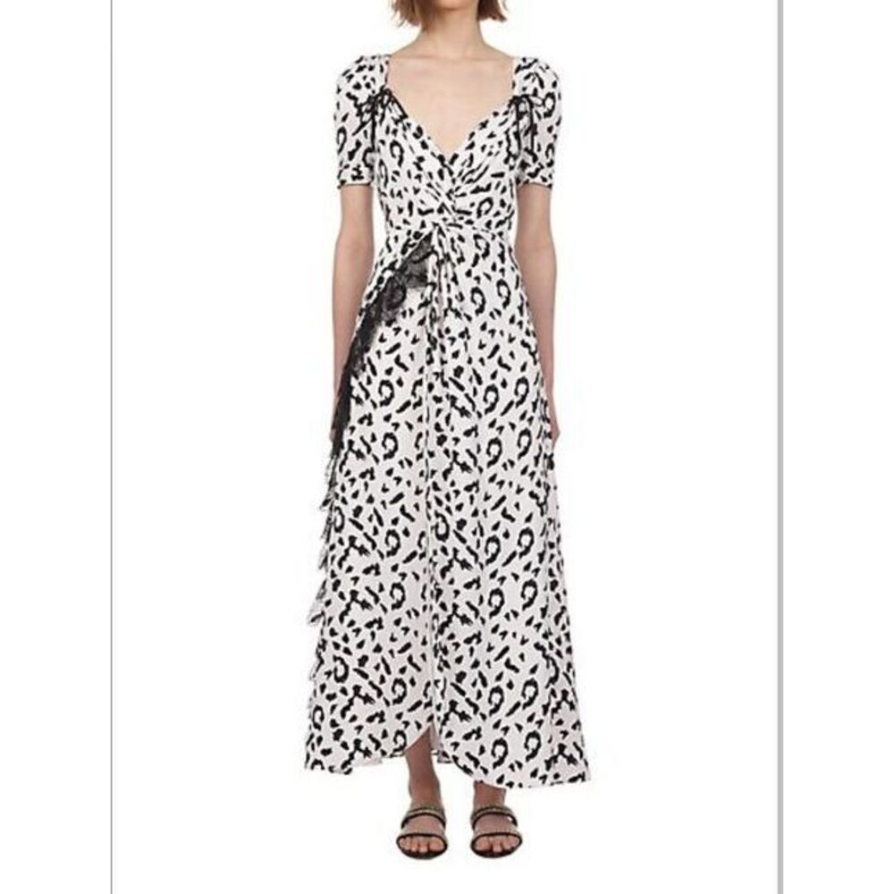 Self Portrait Leopard-Print Twisted Maxi Dress Sz 6 Formal ASO Dynasty Formal - Picture 1 of 13